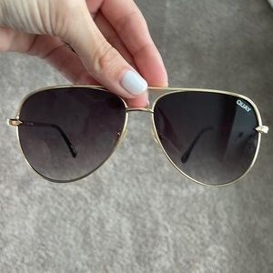 Quay x Desi Perkins Sahara Gold Aviator Sunglasses